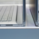 The vents look kind of cool, and the Surface Book designers take advantage of the fact that the laptop lid doesn’t need to lie flush against the keyboard.